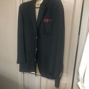 Navy Blue Linen Blazer, 55% Linen 45% Poly .